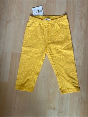 Yellow Polka Dot Girls' Crop Leggings